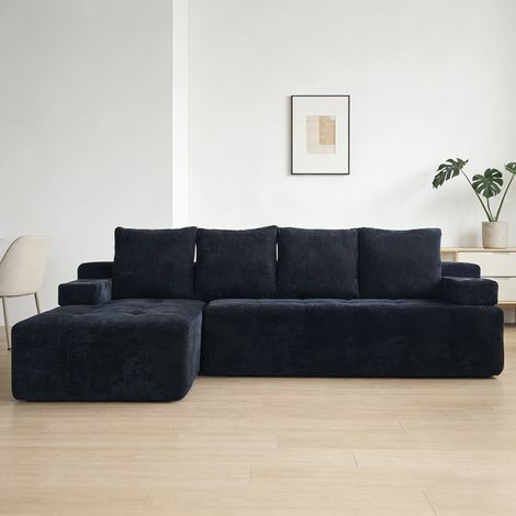 Canapé, en chenille, moteur réversible, avec porte, pour salon, assise confortable, format pratique, style moderne et facile à associer
