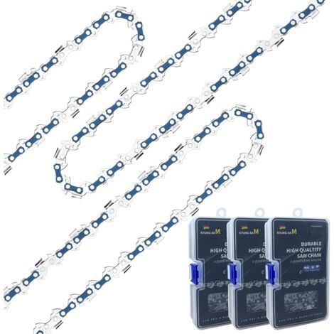 3 - Chaîne De Tronçonneuse - Accessoire De Coupe - 57 Maillons Pas 3/8" 1,3 Mm Faible Rebond Pour Jardinage Bois Noir 40 Cm (1/5)