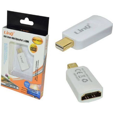 Linq - Adattatore Da Mini Displayport A Hdmi Per Pc Macbook Full Hd 1080p Mdp-hd272 - (1/2)