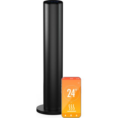 Blumfeldt SmartFlow Tower 700W Infrared Heater  360° Heat, WiFi & App Control, Touch Panel, Thermostat, Overheat Protection, Portable, Energy-Efficient, Ideal for Rooms 7-14m², Black