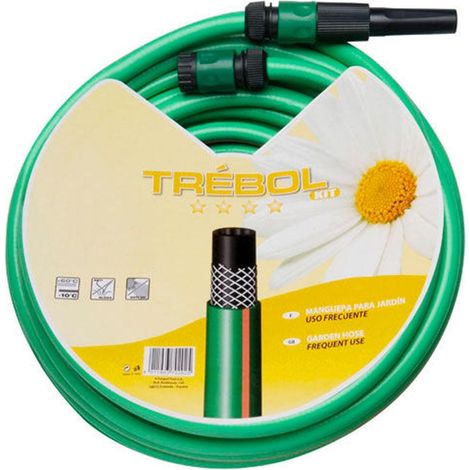 Tubo Intrecciato Trifoglio Verde 15 mm. - Rotolo 5/8" 25 metri Con Accessori
