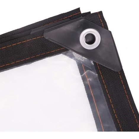 Bâche imperméable coupe-vent avec bordure enveloppée et pliable transparente avec trou en métal pour la végétation de voiture 2 x 1 m (1/5)
