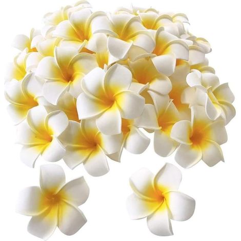 100 fleurs de Plumeria, fleurs en mousse artificielles, pinces à cheveux Plumeria, guirlande de porte de Noël bricolage, fleurs de Plumeria de mariage, décorations de table (1/5)