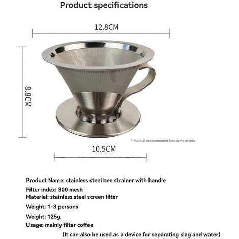 Kaffeefilter mit Griff und Sockel aus Edelstahl