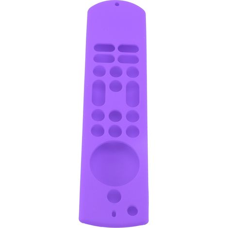 Étui en silicone souple et protecteur pour télécommande Amazon TV, résistant aux chocs et à l'eau, avec découpes précises et protection intégrale (violet). (1/5)
