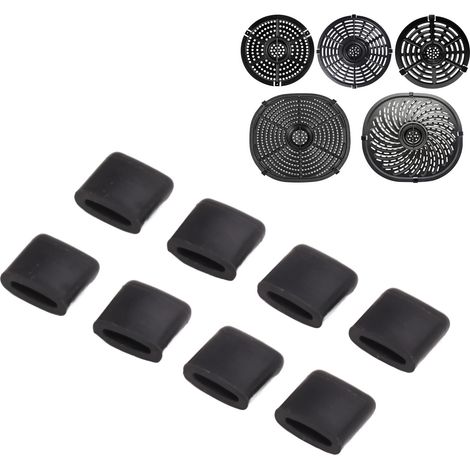 Patas de silicona para parrillas de freidora [8 piezas] – Antideslizantes y protectoras, resistentes al calor hasta 250 °C, silicona apta para uso alimentario (1/5)