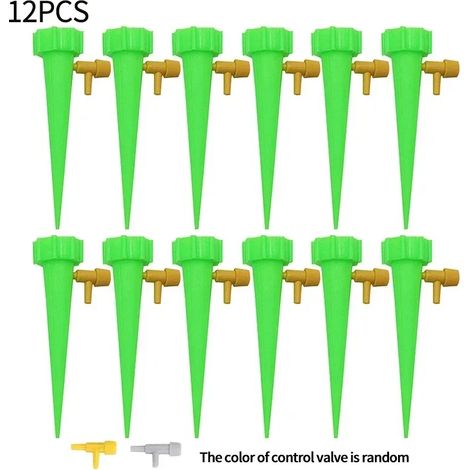 (12 pièces - Vert) Système d'irrigation goutte à goutte automatique, arrosage automatique réglable pour plantes à fleurs, serre et jardin. Dispositif de goutte à goutte automatique (1/4)