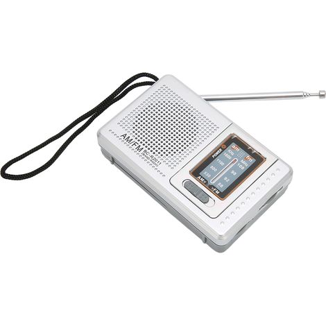Mini radio portable AM/FM multifonction gris argenté (BC-R2011) sans piles (1/5)