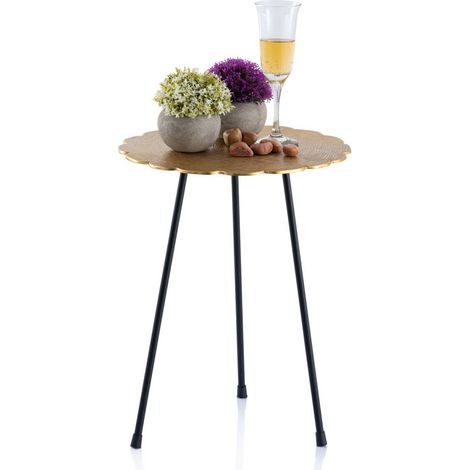 Lot de 4 Tables d'Appoint Rondes Hilton en Aluminium Argent ou Or 35x45cm - PANGIVO (1/5)
