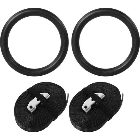 Anelli da ginnastica ABS Fitness - Allenamento fitness - Strumento di allenamento con cinghie, nero (1/5)