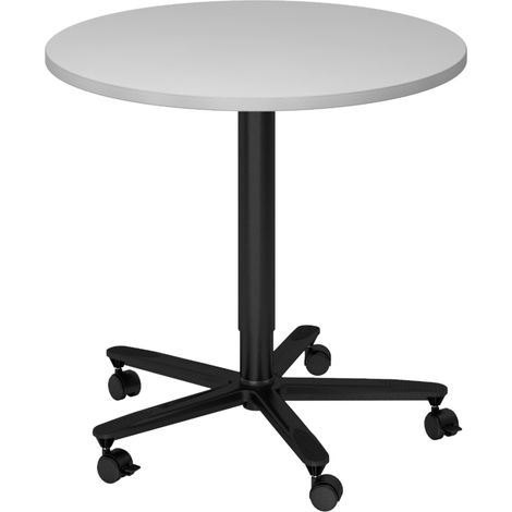 bümö Säulenhubtisch rund ST   Grau  schwarz (1/5)
