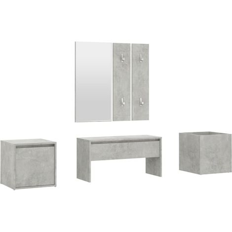 Maison Exclusive - Set di Mobili da Corridoio Grigio Cemento in Legno Multistrato