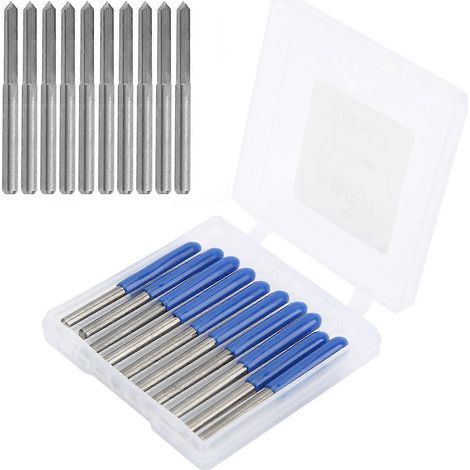 10 fraises à bois CNC de 3,175 mm en acier au tungstène, fraises à graver, angle de 90° x 0,1 mm