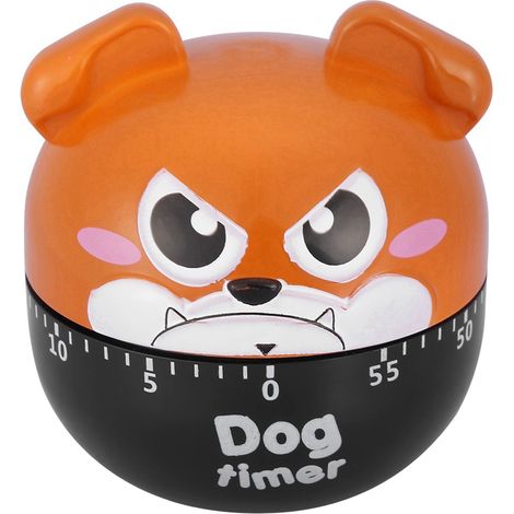 Minuteur de cuisine mécanique chien mignon compteur manuel pour rappel de cuisson à domicile outil (Marron) (1/5)