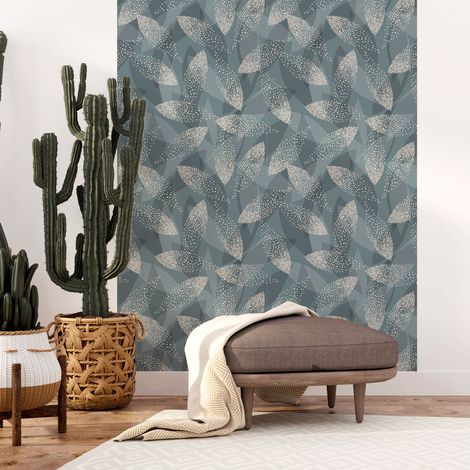 Papier peint intissé pré-encollé - SCANDINAVE FEUILLES ABSTRAITES - 1 rouleau de 300x60cm (1/5)