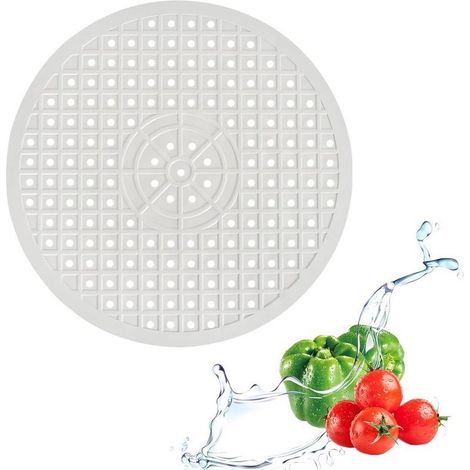 Tapis d'évier rond blanc en caoutchouc pour comptoir de cuisine, 31 cm de diamètre, 1 pièce, dimensions 30,6 cm (1/5)