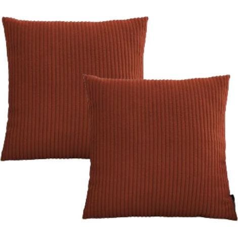 BOBOCHIC - Lot de 2 coussins bifaces STOCKHOLM 45x45 Terracotta (1/5)