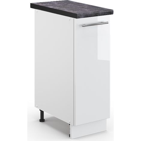 Armadio cucina dispensa alto Fame-Line, Bianco lucido, 30 cm , PL Antracite, Vicco