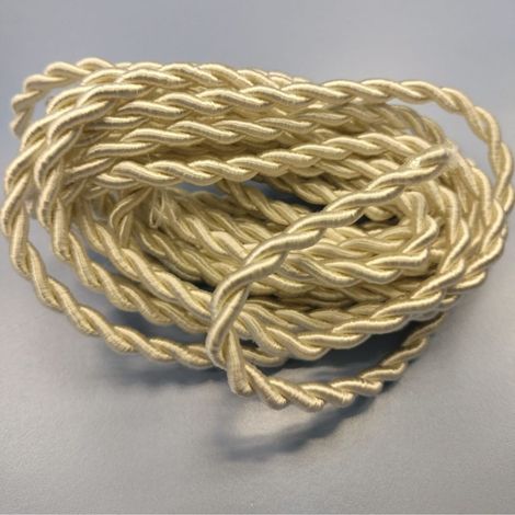 Cable Eléctrico Textil Trenzado Seda 2x 0,75 mm Beige venta por metros