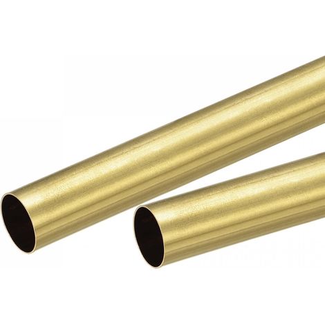 sourcing map Brass Tube Round 16mm OD 0.5mm Wall Thickness 200mm Pipe Length 2 Pcs (1/5)