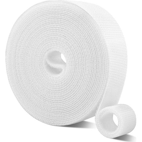 Scratch Autocollant Double Face, Rubans Adhésifs, Bande Agrippantes Adhésives, Hook Loop Bande pour Tous Les Types D'installations Cadre Photo(1.2cm3m) (Blanc) (1/5)
