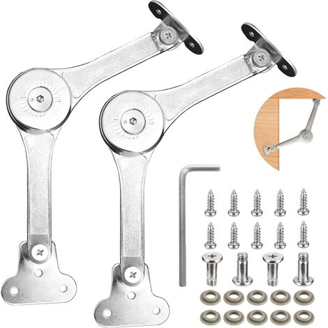 2 soportes para bisagras de armario, bisagras elevables, bisagras de soporte para tapa a 75/90/110 grados, bisagras de retención para puertas de armarios y muebles. (1/5)