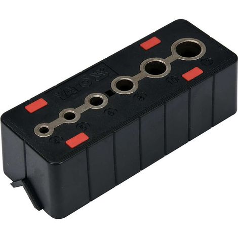 Präzisions Bohrschablone Bohrlehre Bohrhilfe DrillBlock - Rechtwinklige mit 6 Buchsengrößen Ø 4–12 mm (1/5)