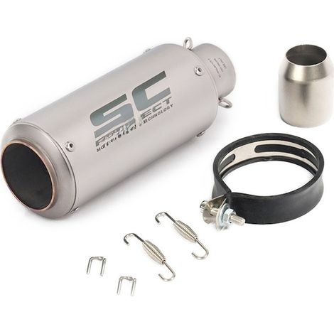 Silencieux universel moto Peysaitr 38x51mm, échappement métal noir, montage facile, kit silencieux motocyclette, compatible divers modèles (1/5)