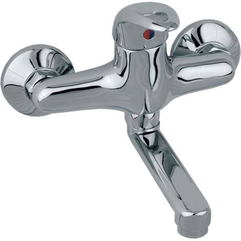 KFA Rubinetto da lavabo murale cromato con regolatore in ceramica