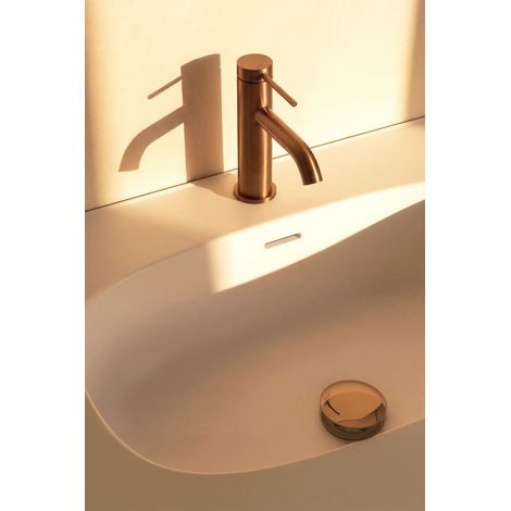 Bonde de lavabo clic clac TINA en ABS clapet en inox BASS cuivre