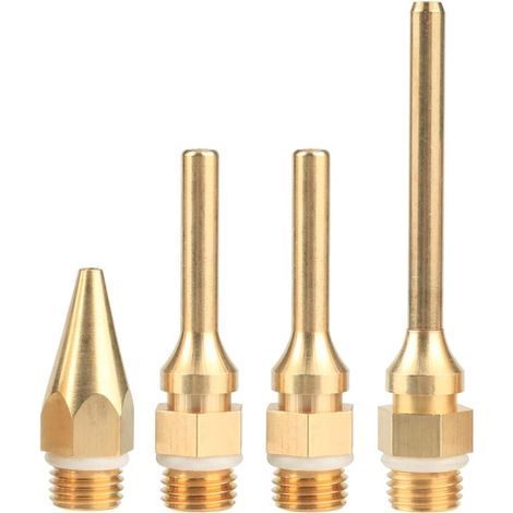 4-Piece Copper Hot Glue Gun Nozzle Kit, Interchangeable Nozzles with 10.8mm Thread Diameter, Replacement Accessory Tool for Hot Melt Gun (1/5)