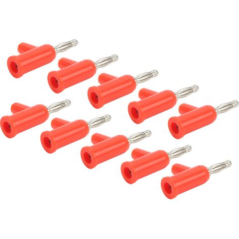 10 fiches bananes banane à vis ouvertes sans soudure ABS laiton 4mm rouge pour onduleurs (1/5)