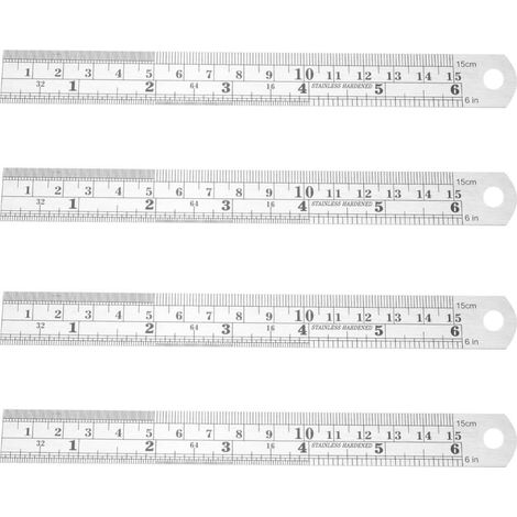 Règle métallique double échelle en acier inoxydable Totority (lot (1/5)