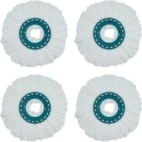 Rotating mop head, washable replacement mop head for Leifheit Clean disc mop, round microfiber replacement mop head, 2/4 pieces (4) (1/4)
