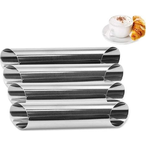 Lot de 12 Tubes à Cannoli Inox 430, 28 x 125 mm, Roulés à Crème, Pâtisserie, Four et Friture, Brossette... (1/5)