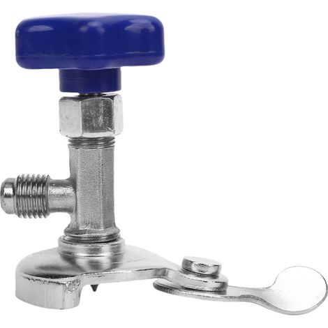 Ortviai Robinet de perçage pour bouteilles de frigorigène R134a/R12/R22/R410/R502 – 1/4 SAE, en alliage robuste