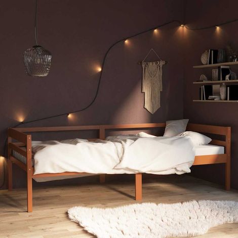 Estructura cama sin colchón madera pino marrón miel 90x200 cm (1/5)