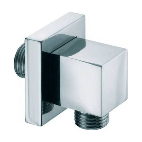 PRESA D'ACQUA QUADRA IN OTTONE CON ROSONE 1/2"Mx1/2"M Misura: cromo