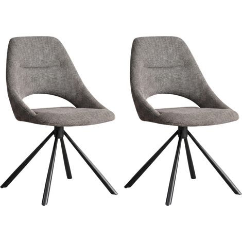 Set 2 Sedie Imbottite Tessuto Antimacchia per Cucina/Sala 53x62x89 cm
