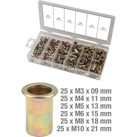 Assortiment d'inserts taraudés acier, 150 pièces - 970.0610 (1/5)