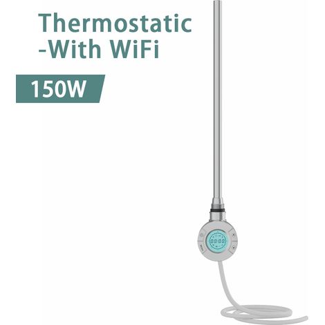 NRG Smart WiFi Thermostatic Electric Heating Element for Heated Towel Rail Radiator 150W Chrome