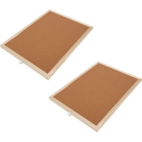 2 tableaux en liège 30x40cm avec cadre en bois, panneaux décoratifs à suspendre pour bureau, épingles, mémo et affichage (1/5)