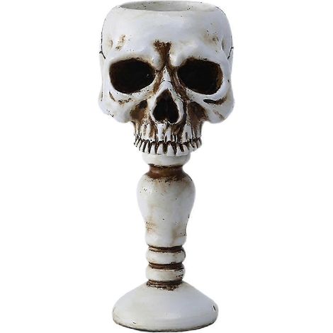 Totenkopf-Kerzenhalter für Spitzkerzen, Kerzenständer, Figur, Wohnzimmer, Esszimmer und Zuhause, Partydekoration-White (1/5)