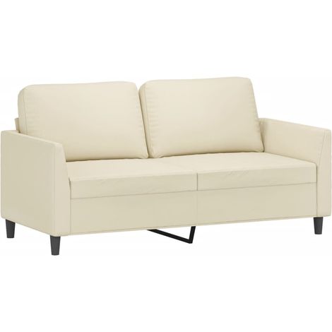 Canapé à 2 places,Sofa pour Salon,Banquette Crème 140 cm Similicuir CFW361119 (1/5)