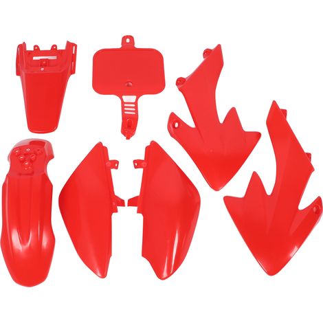 Kit completo di pellicole protettive in plastica per carenatura moto CRF50 XR50 da 50cc a 160cc, colore rosso. (1/4)