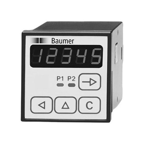Compteur horaire totaliseur DIN 48x48mm alim 12-30VDC 50/60Hz 2 préréglages 5 digits RS485 1 sortie relais NE216.113AX01 BAUMER (1/4)