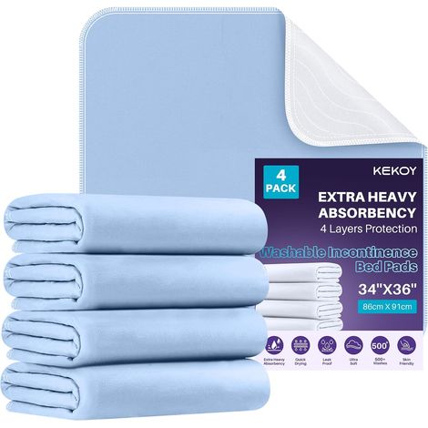 Washable Incontinence Mattress Protector, 4 Pkg, 86 x 91 cm (1/5)