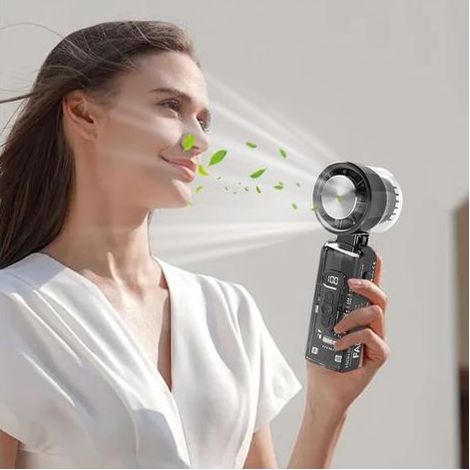 Tragbarer Handventilator – 100 Geschwindigkeitsstufen, wiederaufladbarer, blattloser, tragbarer, akkubetriebener Ventilator zur Kühlung, für Erwachsene, Zuhause und Büro (1/3)