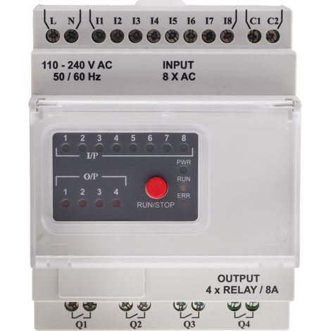 Module logique RS PRO, 8 entrées , 4 sorties , Numérique, relais ( Prix pour 1 ) (1/3)