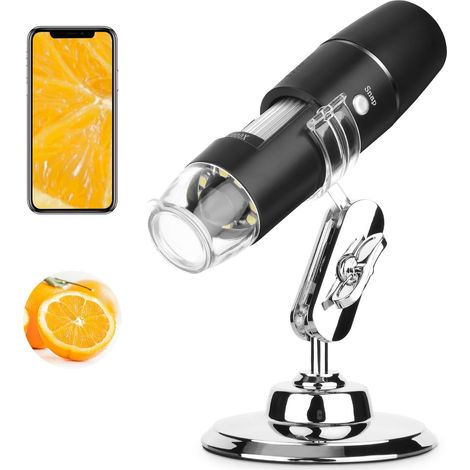 Handheld Digital Microscope Wireless Portable, Magnification 50x to 1000x, with 360 Degree Rotating Stand (1/5)